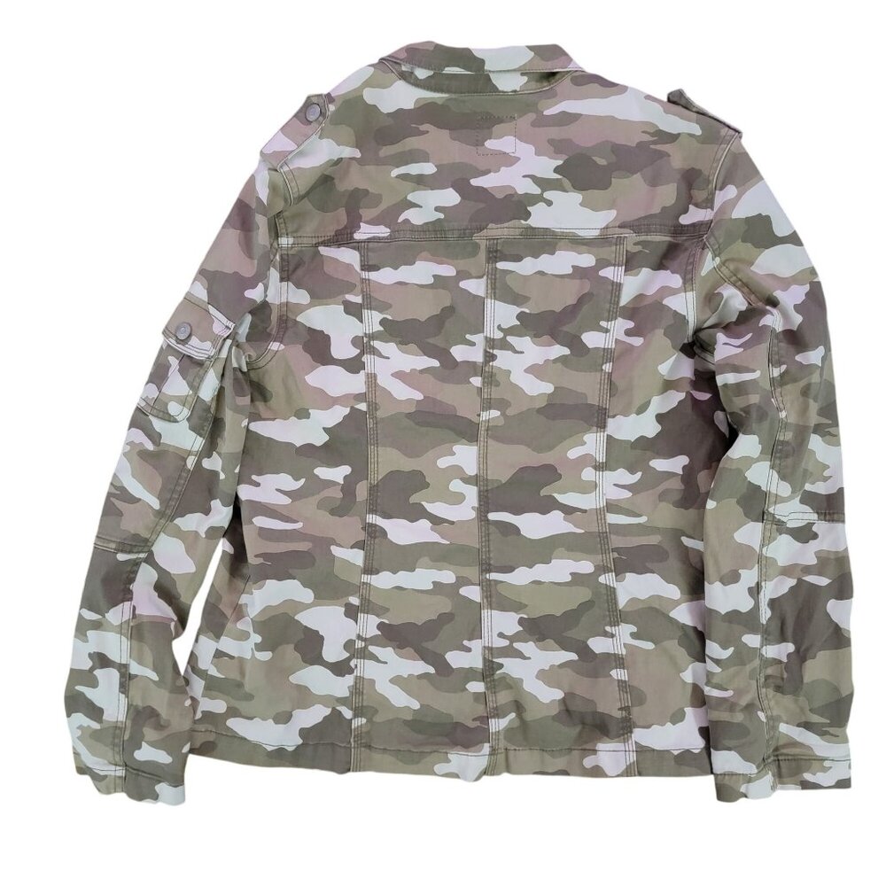 Kensie Jeans Camouflage Military Style Jacket L Cotton/Spandex - Picture 2 of 6